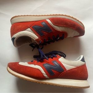 New Balance sneakers 620v7 running shoes rust orange white blue 7